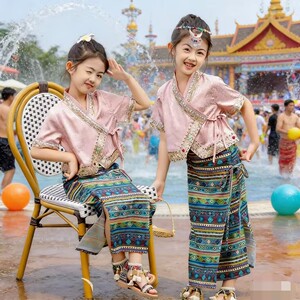 幼儿园六一傣族服装儿童女云南西双版纳民族服泰国衣服泼水节裙子