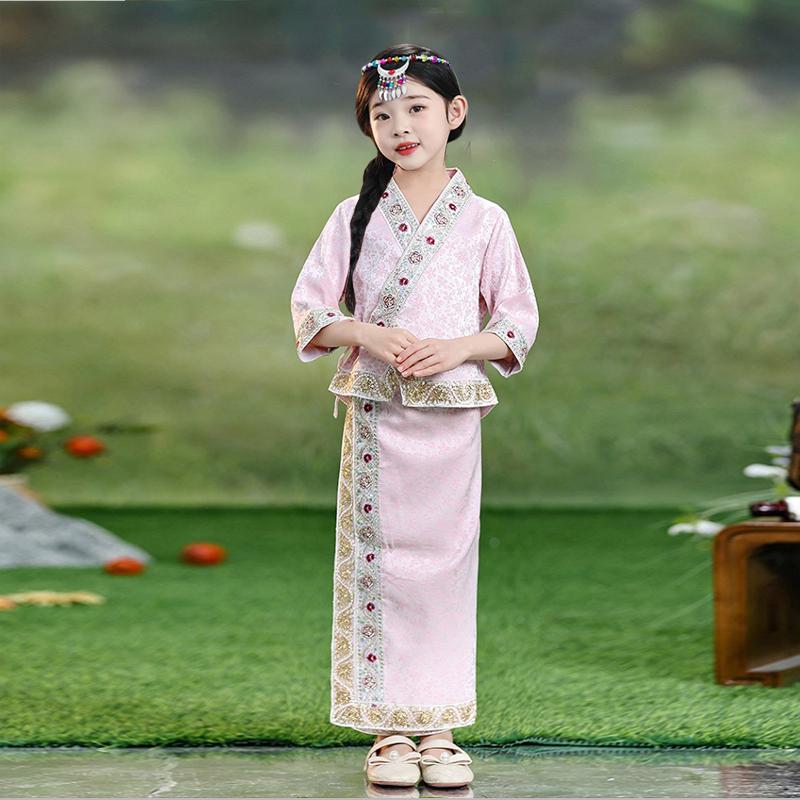 儿童演出服云南傣族服装女童装西双版纳56个少数民族儿童服饰泰式