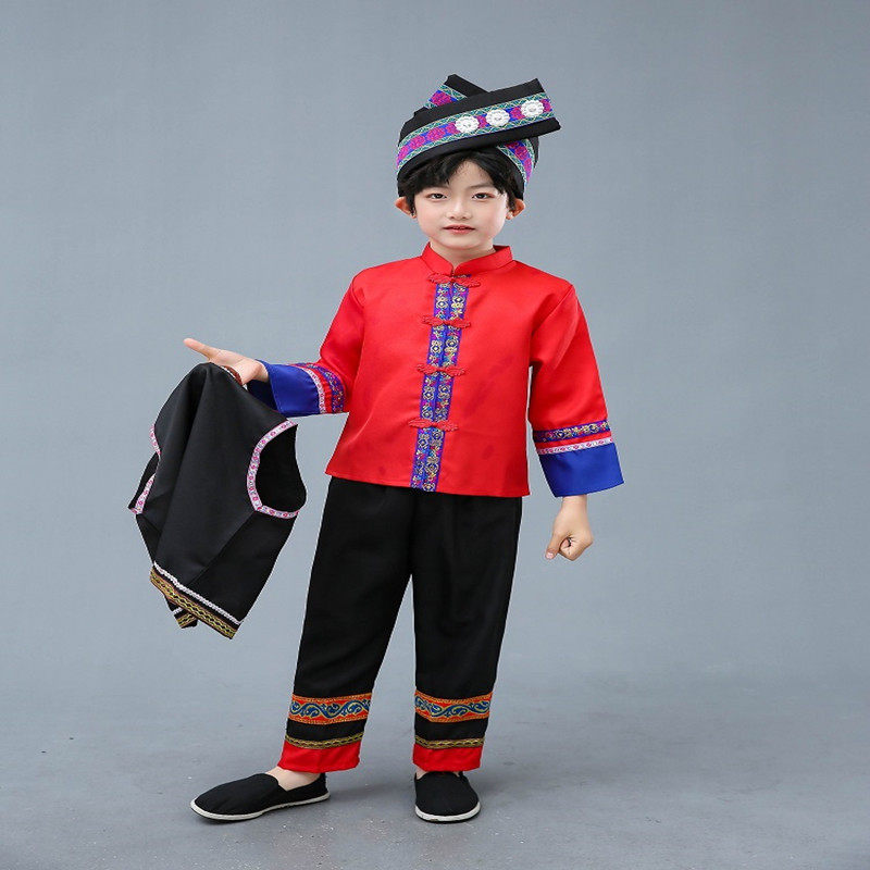 儿童彝族演出服幼儿学生舞蹈服装七月火把节高山族舞蹈服装男女童