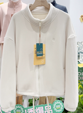 POPOKI小仙绒衣外套6015女款加厚保暖立领双面绒摇粒绒宽版上衣