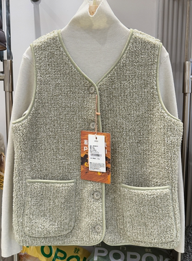 秋冬新品POPOKI小香绒轻奢衣6017仿羊糕绒保暖小香风开衫外套马甲