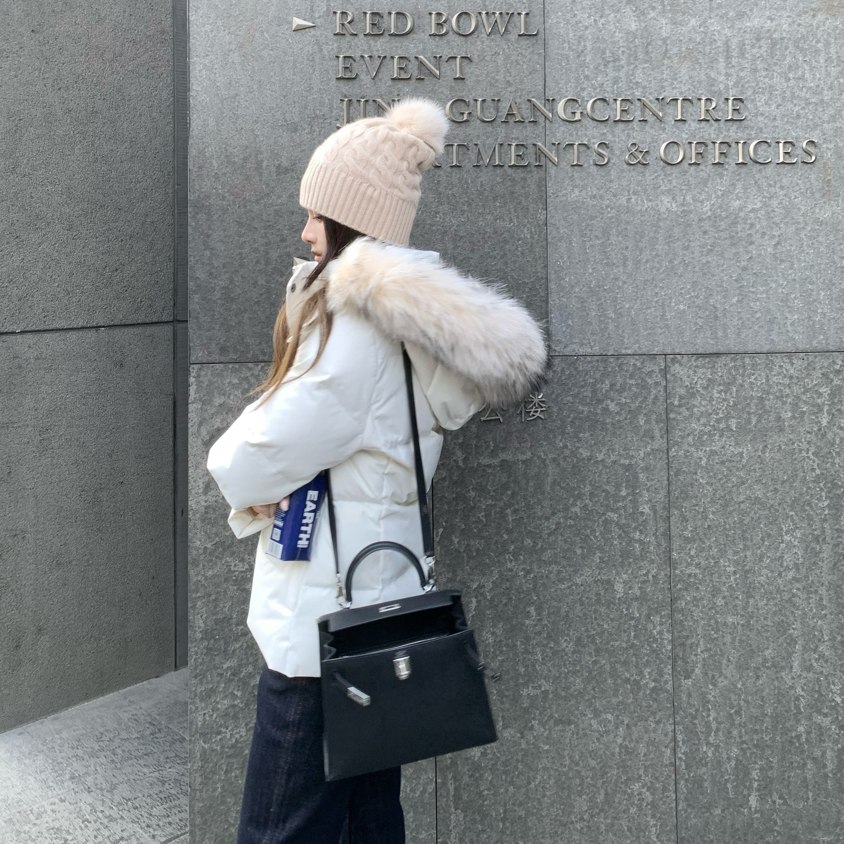 MLPSTUDIO 许妍一下！国标90白鸭貉子毛领羽绒服