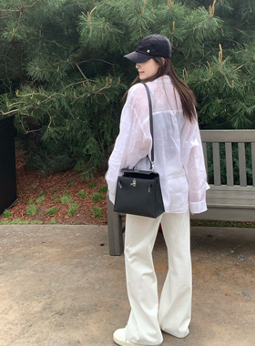 MLPSTUDIO 360度四面弹！轻薄松弛感象牙白直筒宽松休闲牛仔裤夏