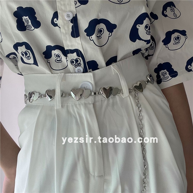 爱心腰链潮百搭韩版简约文艺金属