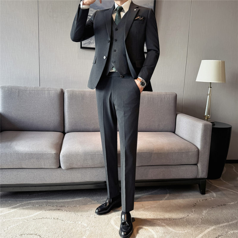 西服男士套装休闲双开叉两粒扣新西服