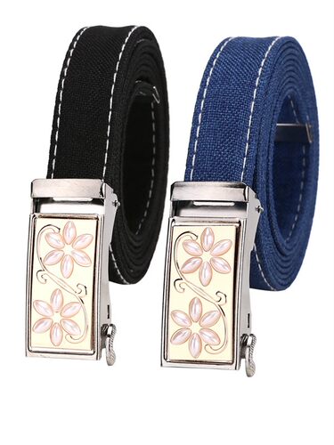 女帆布合金自动扣休闲透气超轻盈