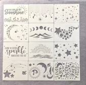 跨境新款 饰墙绘喷绘辅助画画镂空模板 星空创意绘画辅助喷漆模板装