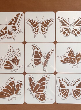 蝴蝶图案镂空模板儿童学生手工DIY装饰手账喷绘手抄报拓印B070