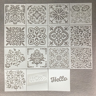 镂空喷花模花边遮蔽咖啡拉花绘图装喷漆模具印花模糖粉筛撒粉设计