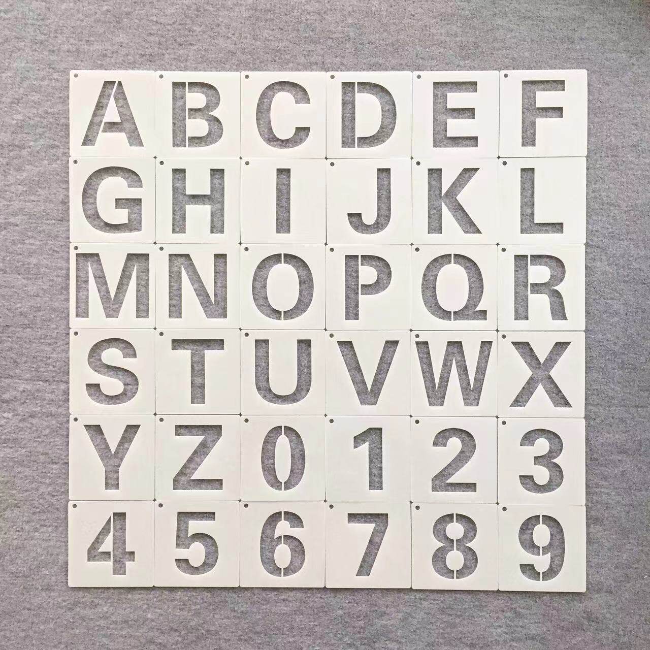 新款英文字母数字套装绘画模板镂空学生喷涂刷墙涂鸦图案雕刻模板