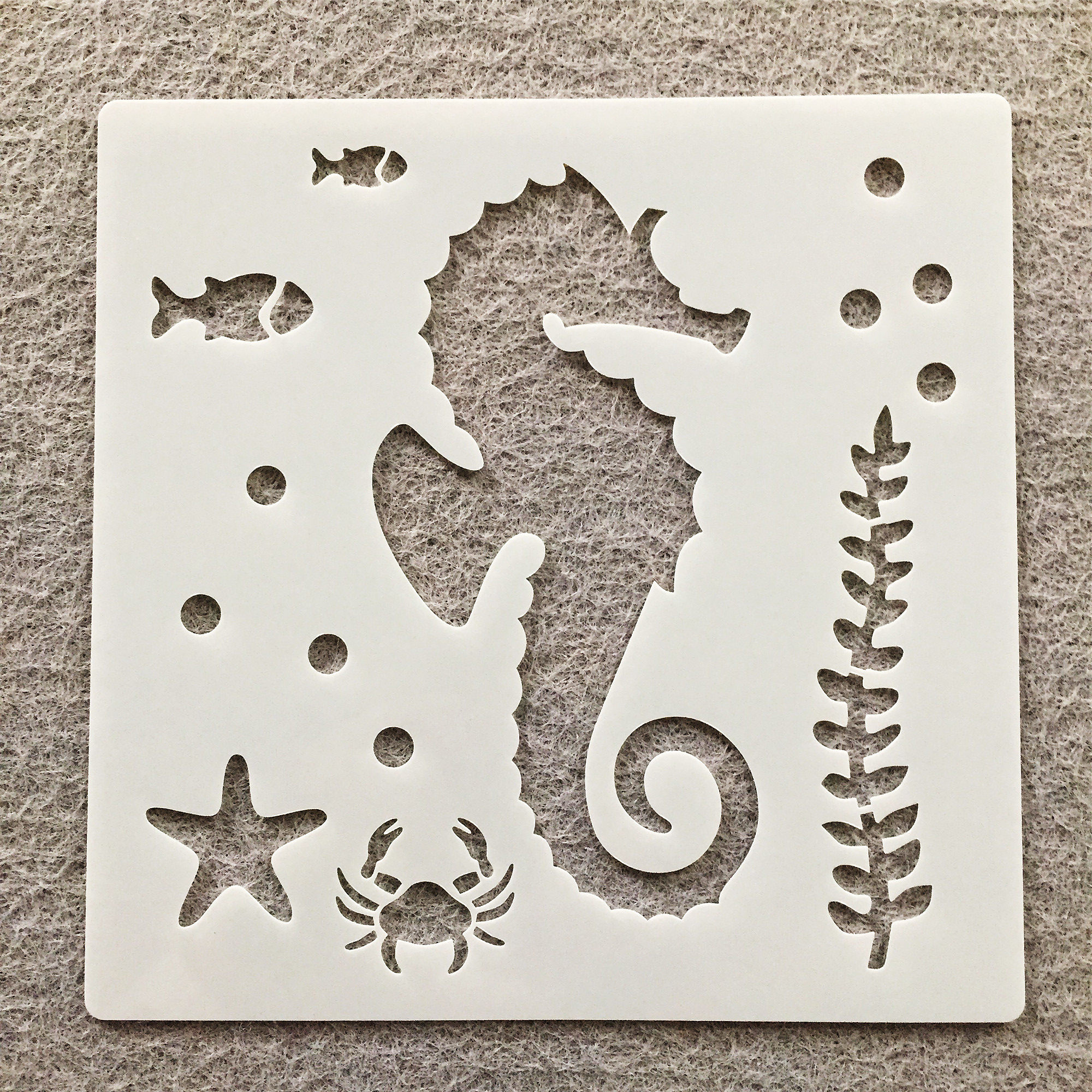 중공 그림 템플릿 바다 테마 템플릿 어린이 템플릿 보조 스프레이 스프레이 마스킹 보드 아트 템플릿 눈금자