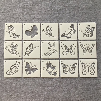 新款画画板手抄报蝴蝶辅助镂空板塑料板儿童涂鸦喷绘绘画辅助模板