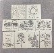 新款 向日葵镂空绘画模板工具涂鸦模板涂色板遮蔽模具喷花画模板尺