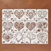 情人节节日手账爱心主题系列款 制作涂鸦彩绘绘画正方形模板尺B041