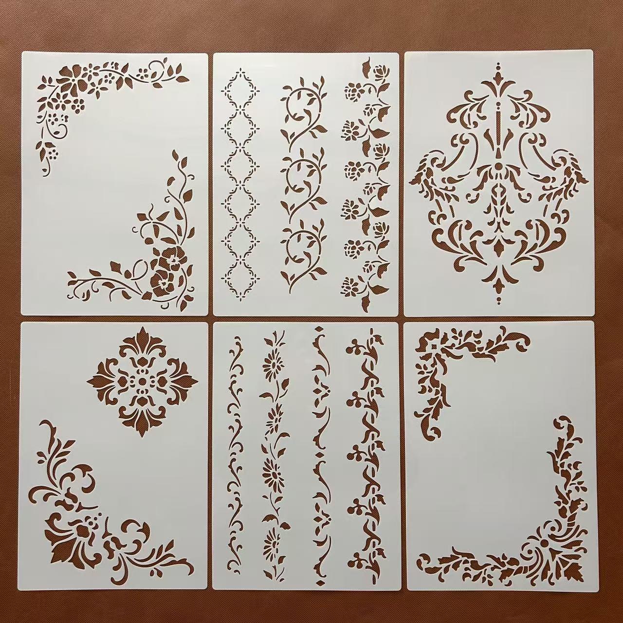 复古花纹花边相册模板