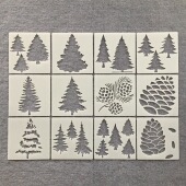 新款 树圣诞树镂空模板墙绘喷涂可重复使用儿童绘画辅助模板