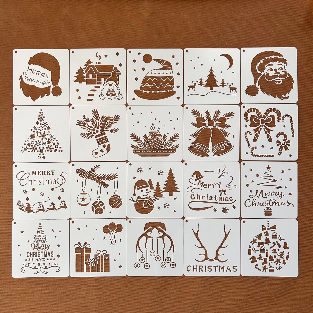 圣诞节节日系列镂空塑料绘画模板