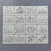 素儿童绘画涂鸦辅助主题模板个性 新款 花朵鸟元 镂空墙绘涂刷模板尺