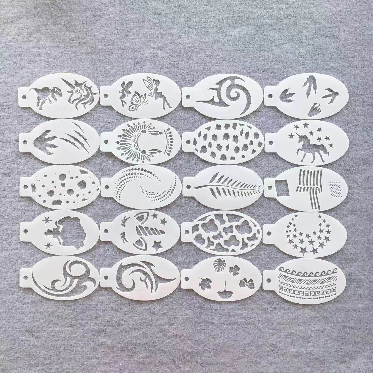 新款脸部绘画个性创意喷绘纹身镂空模板人体彩绘镂空纹身镂空模板