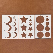 多功能几何图形镂空绘画模板星星月亮圆圈图案DIY手工涂鸦B109