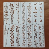 花边花卉系列手账儿童涂鸦绘画辅助镂空喷绘墙绘塑料绘图模板装 饰