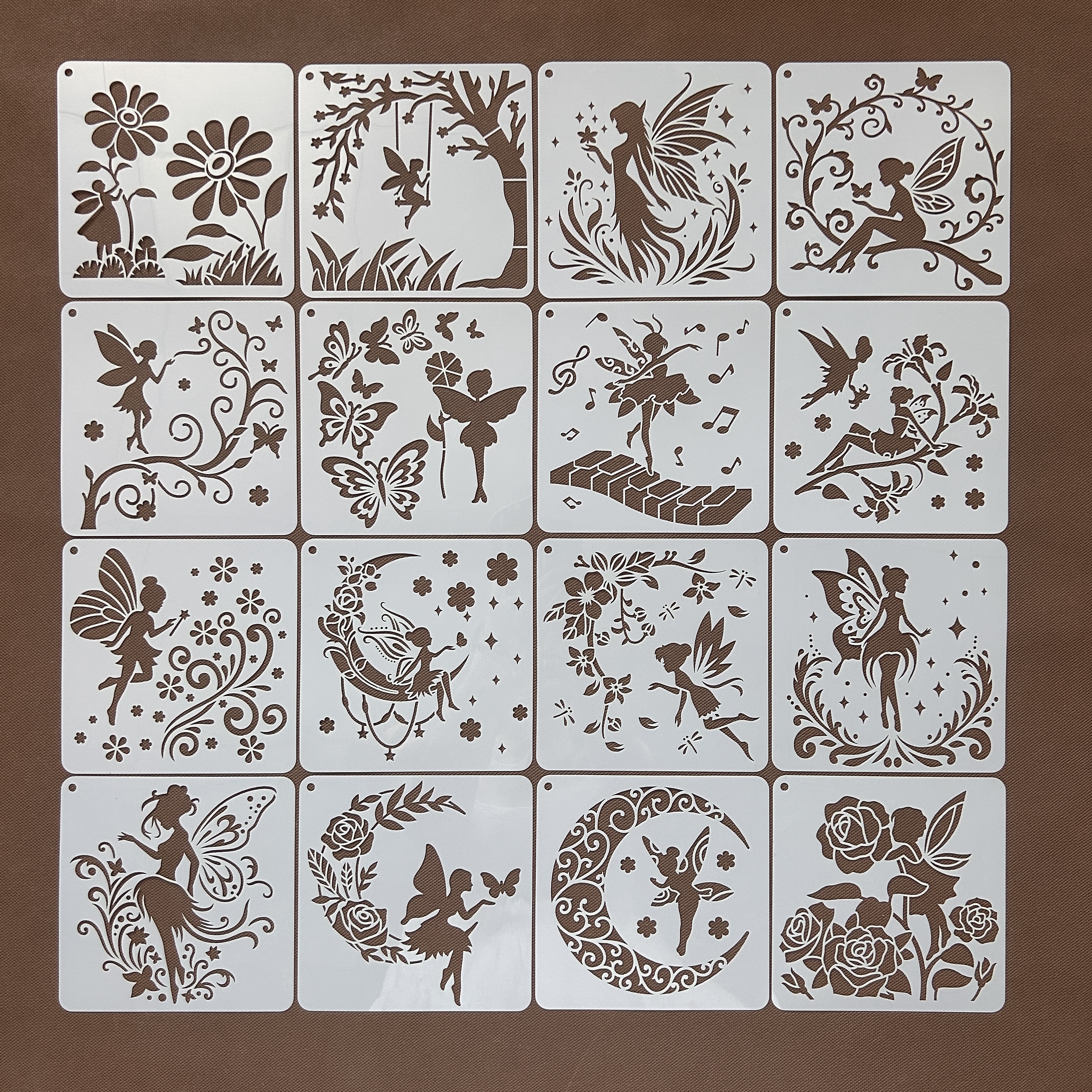 精灵创意图形镂空画板绘画模板