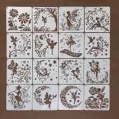 精灵创意图形塑料材质墙绘花仙子装 饰仙女喷花镂空画板绘画模板