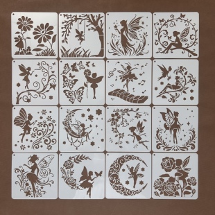 精灵创意图形塑料材质墙绘花仙子装饰仙女喷花镂空画板绘画模板