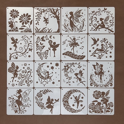 精灵创意图形镂空画板绘画模板