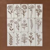 植物花朵树叶彩绘型糊染可反复使用蓝染儿童涂鸦绘画塑料镂空模板