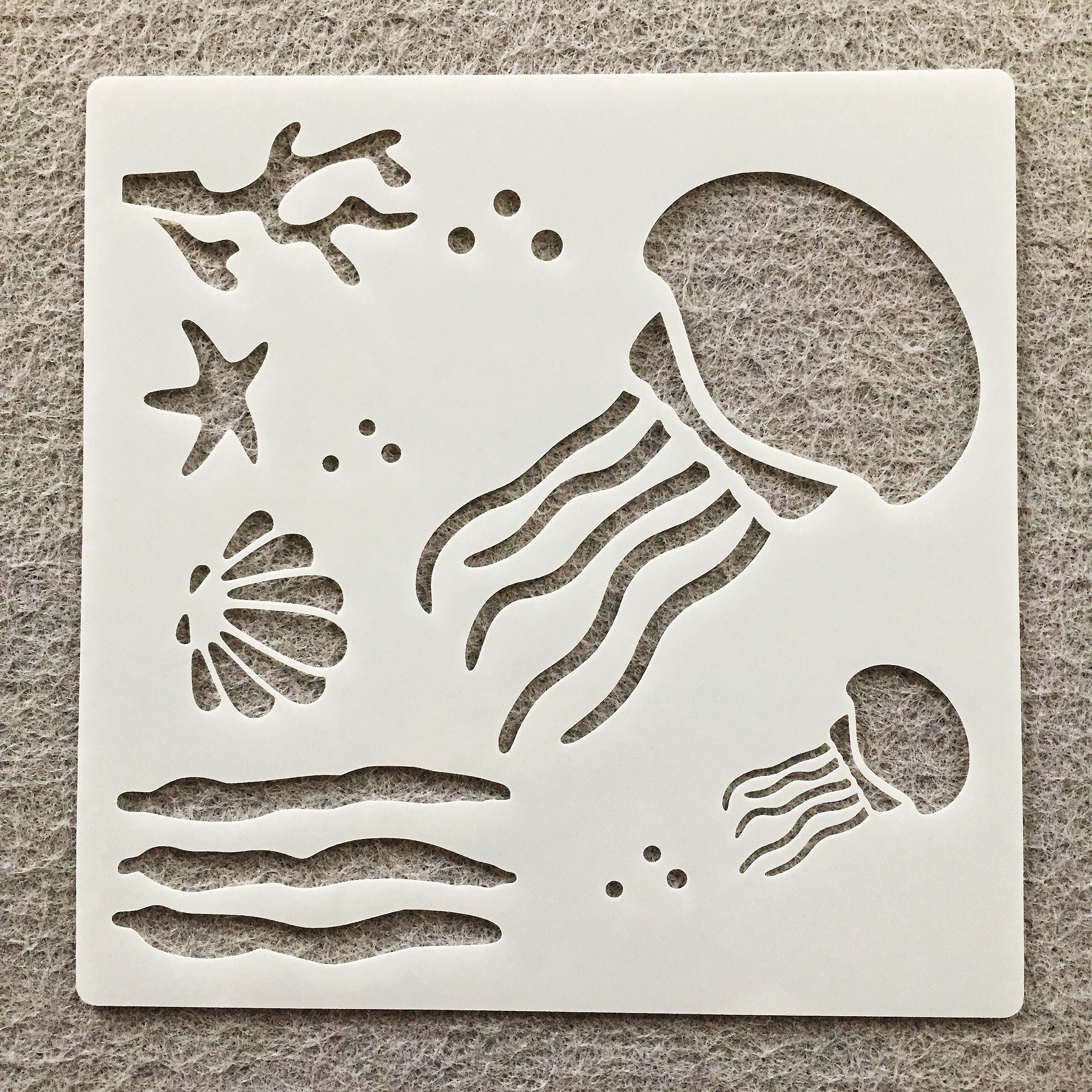 중공 그림 템플릿 바다 테마 템플릿 어린이 템플릿 보조 스프레이 스프레이 마스킹 보드 아트 템플릿 눈금자