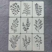 新款 饰画塑料镂空模板树木喷花模花朵绘画模板 儿童绘画树叶系列装