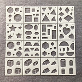 新款 跨境绘图模板塑料镂空学生绘画涂鸦模板几何形状画画模板尺