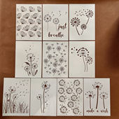 蒲公英图形绘画模板尺手绘镂空模板街头喷漆卡通喷绘图案遮蔽板