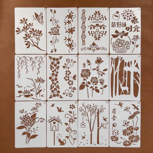 DIY花卉镂空绘画模板花边尺