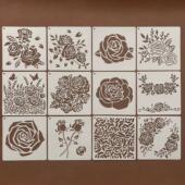 玫瑰花镂空模板喷绘工具手抄报万能尺画画神器儿童绘画辅助模板尺