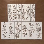 花边花卉系列手账墙绘涂鸦绘画辅助镂空喷绘塑料绘图装 饰模板尺