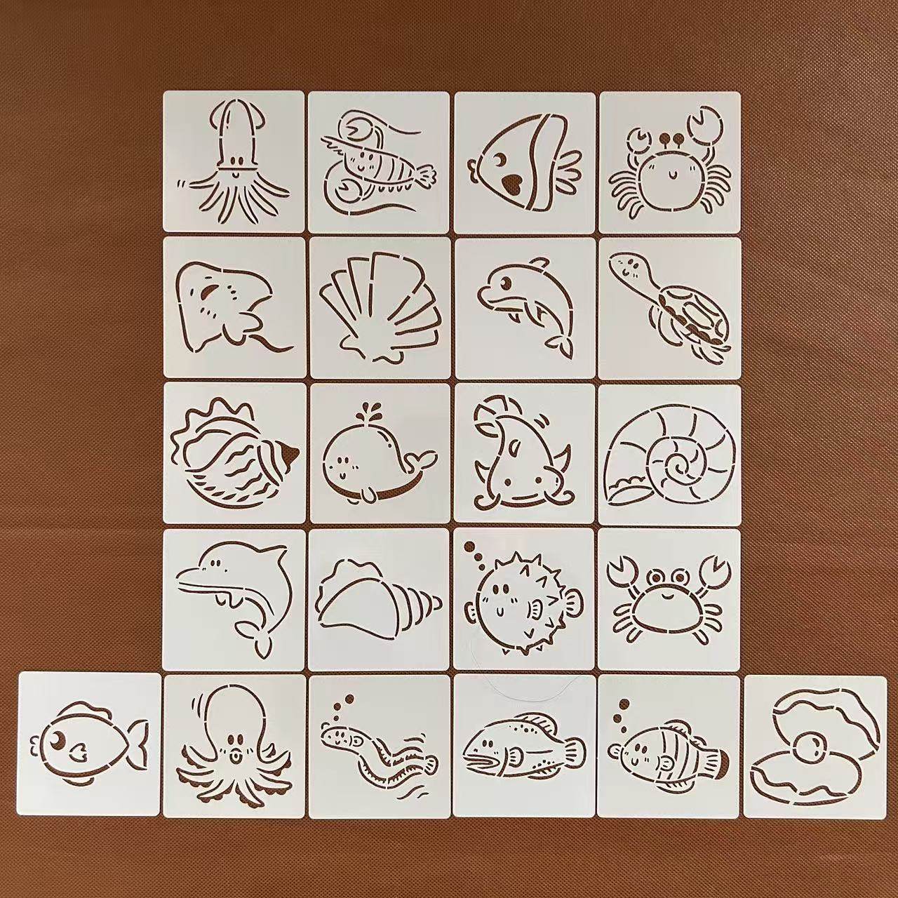 卡通海洋生物小学生手绘画涂鸦辅助动物喷涂创意镂空手抄报模板尺,文具电教/文化用品/商务用品,各类尺/三角板/量角器,淘宝优惠券,粉丝福利购,淘宝优惠卷