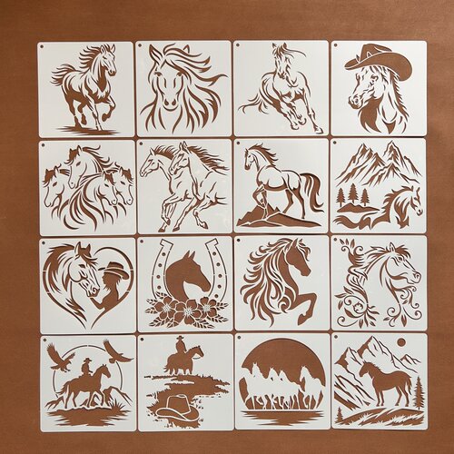 骏马镂空绘画模板DIY墙体涂鸦