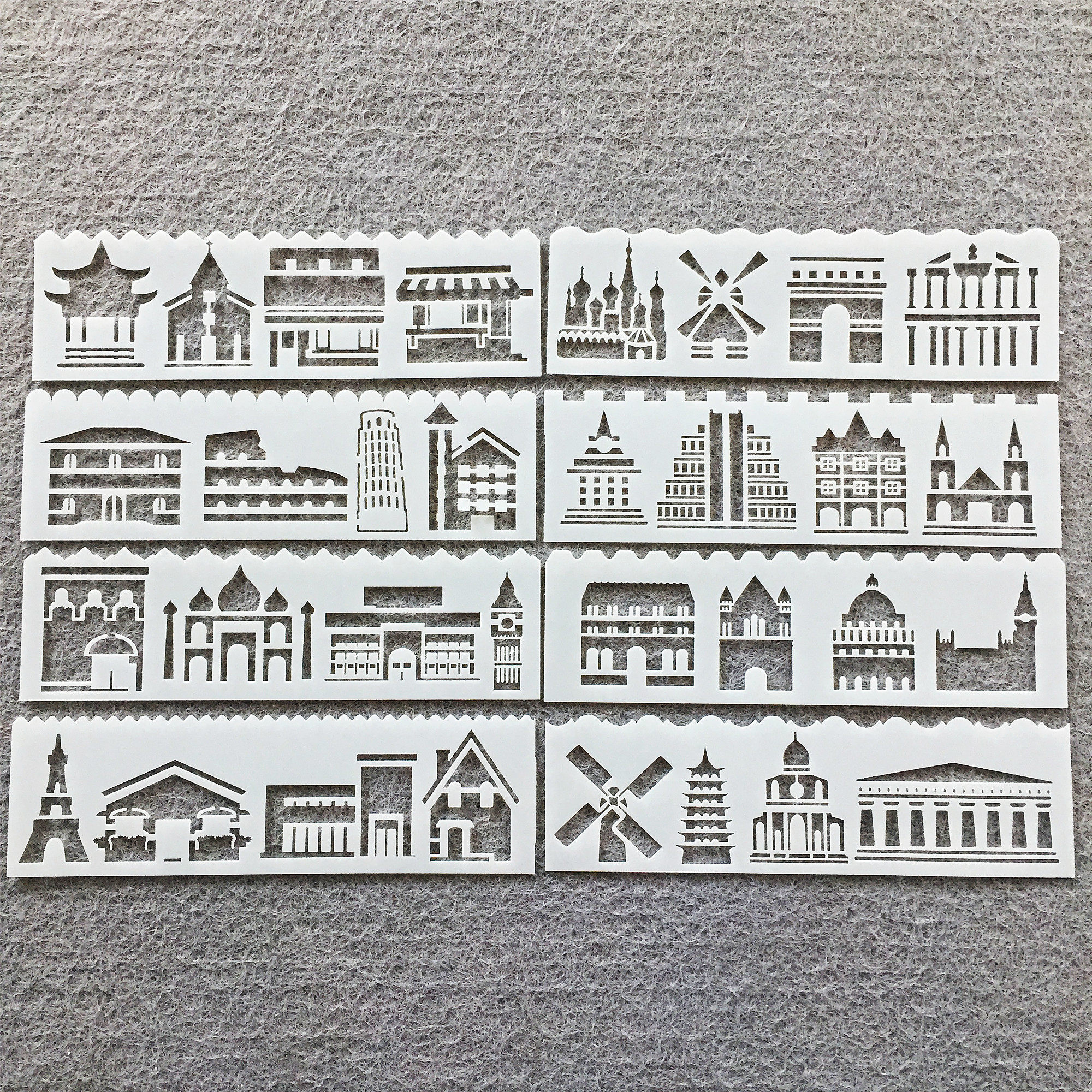 새로운 그림 낙서 템플릿 편지 동물 손 계정 중공 레이스 눈금자 어린이 DIY 색칠 템플릿 긴 스트립 눈금자