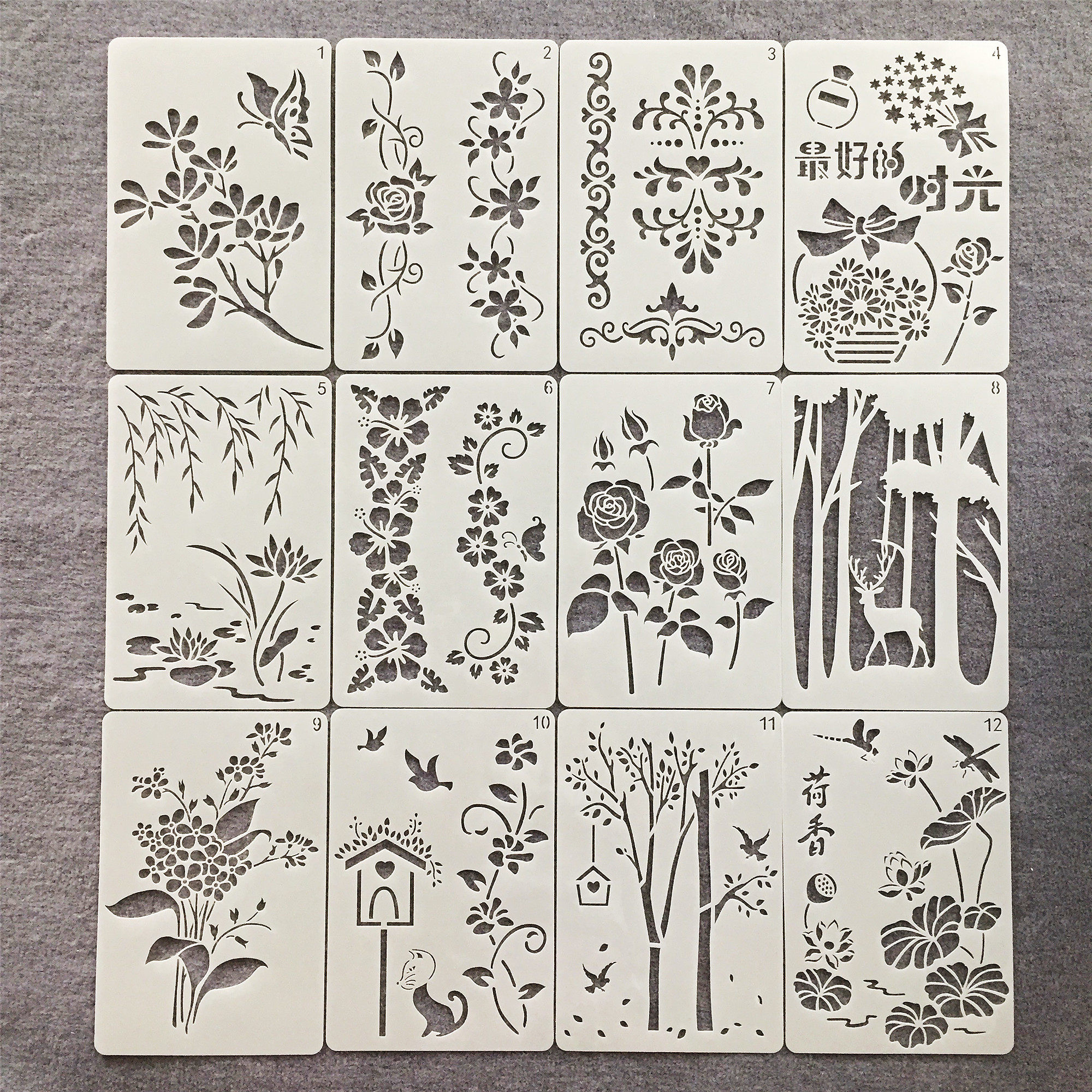 새로운 창조적 중공 그림 템플릿 사진 앨범 레이스 눈금자 핸드북 초등학생 필기 신문 그림 유물