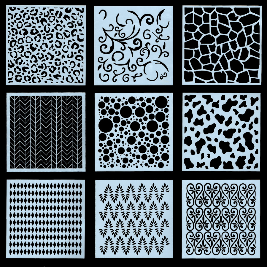 喷花模花纹喷花模几何涂鸦绘画板