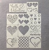 新款 绘画爱心儿童手账绘画模板喷花辅助镂空模板印花模遮蔽模板尺