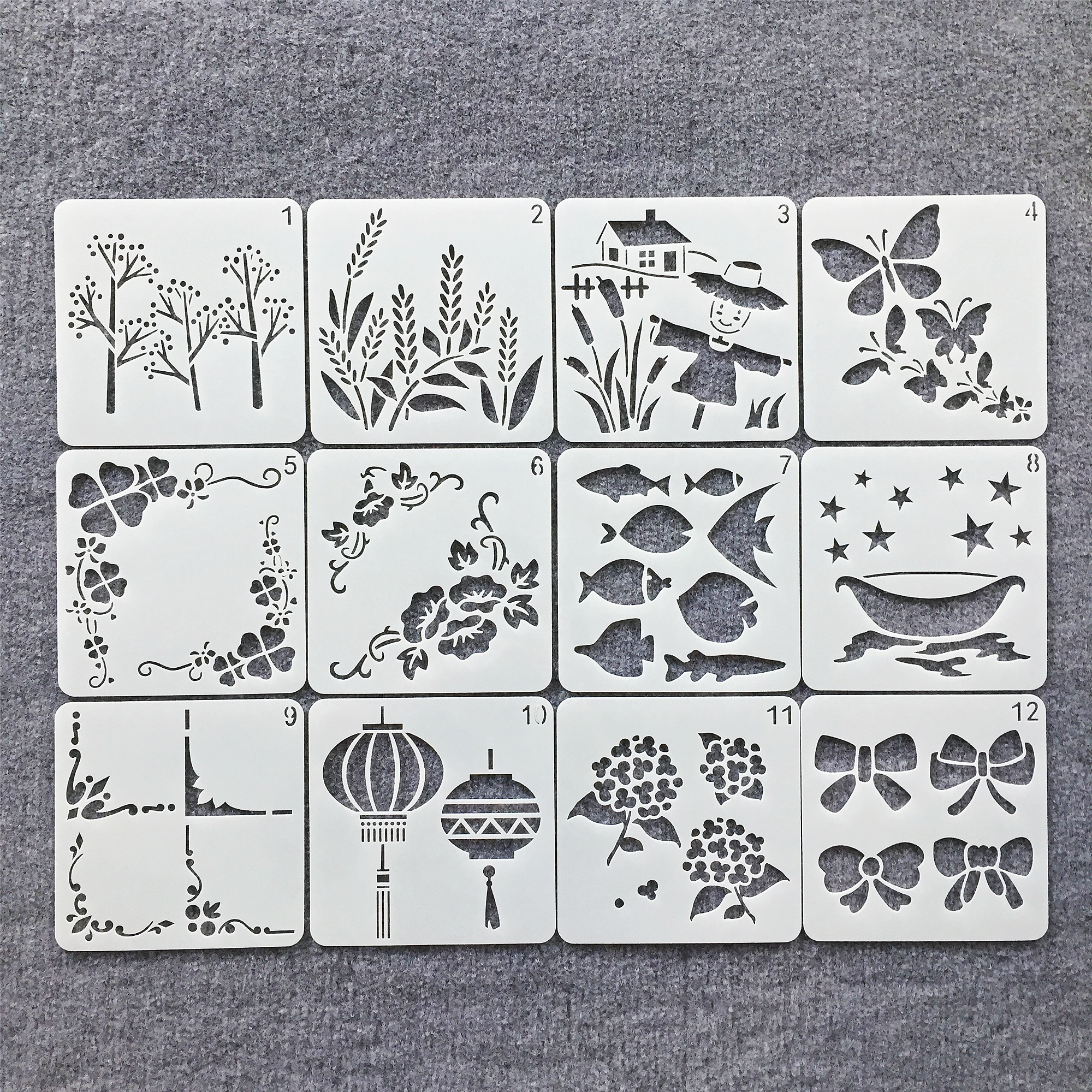 新款蝴蝶绘画镂空模板图创意画板涂鸦装饰儿童画画辅助模板