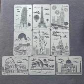 新款 画画喷涂建筑模板绘画模板主题城市系列绘画花边尺 镂空模版