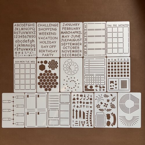英文数字符号镂空模板手账相册