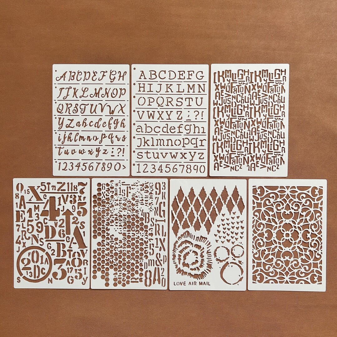 英文字母系列手账日记本装饰绘画涂鸦镂空模板相册手绘模板B131