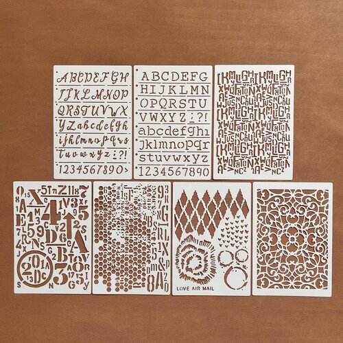 英文字母手账日记涂鸦镂空模板