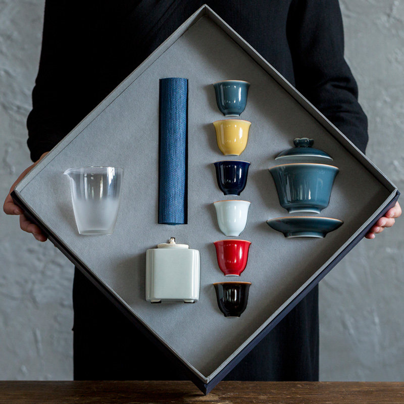 陶瓷高档严选色釉喜庆功夫茶具