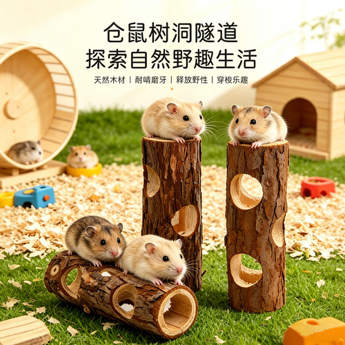 金丝熊仓鼠树洞玩具躲避屋